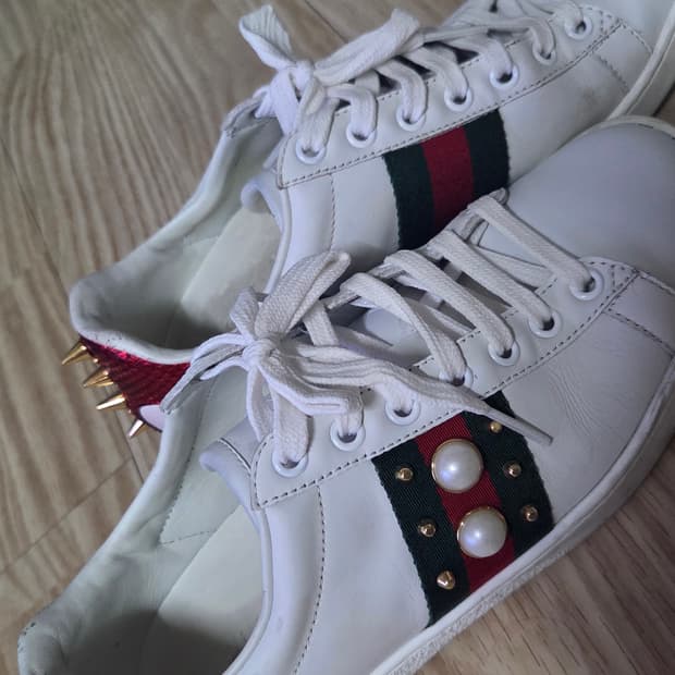 Gucci 구찌 에이스 스터드 진주 스니커즈 여성 운동화 여자 240 