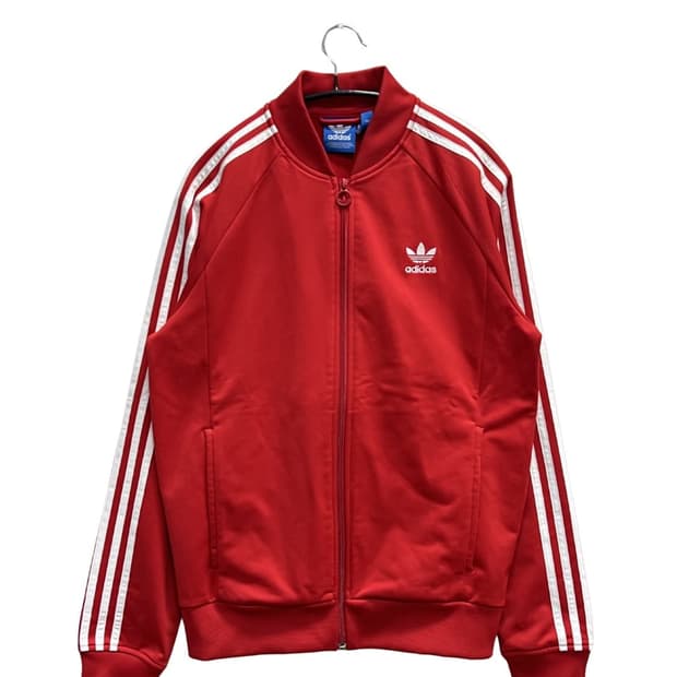 (100) 아디다스 슈퍼스타 트랙탑 져지 레드