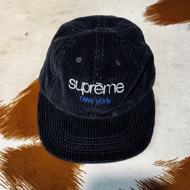 슈프림 코듀로이 6 패널 캡 (OS) 17FW 와플 클래식 로고