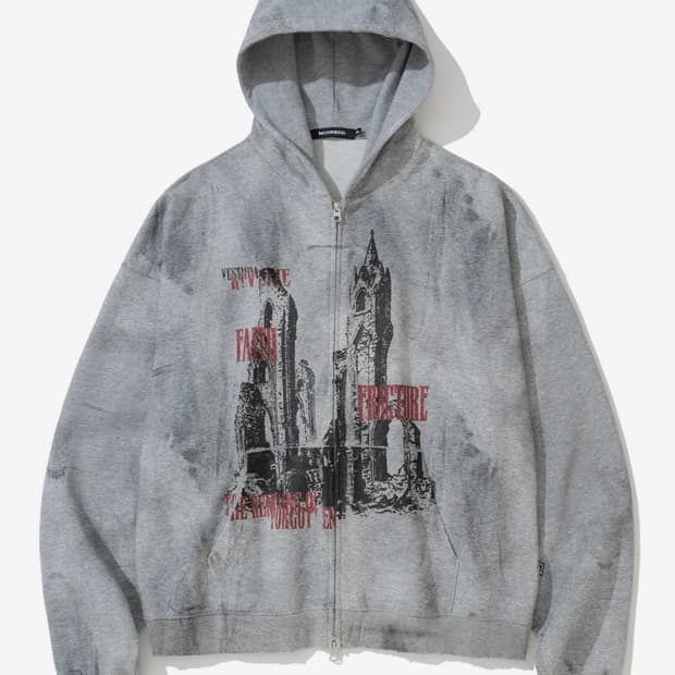 Cathedral Oil Washed Hood Zip Up 