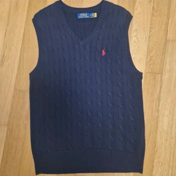 폴로 랄프로렌 케이블 니트 조끼 네이비 M(QR인증)