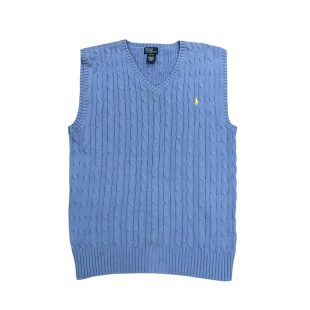 폴로 꽈배기 니트베스트