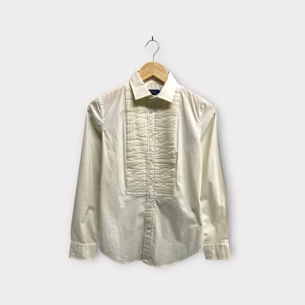 폴로 랄프로렌 플리츠 핀턱 코튼셔츠 XS