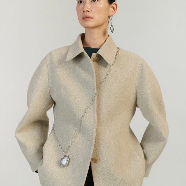 아모멘토 Amomento 아워글래스 하프코트 베이지