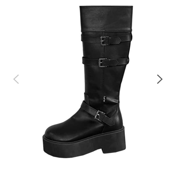 애즈온 MAYA LONG BUCKLE BOOTS / BLACK 마야 부츠
