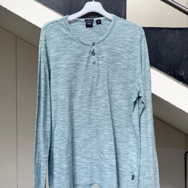 Hugo Boss henry neck slub long sleeve