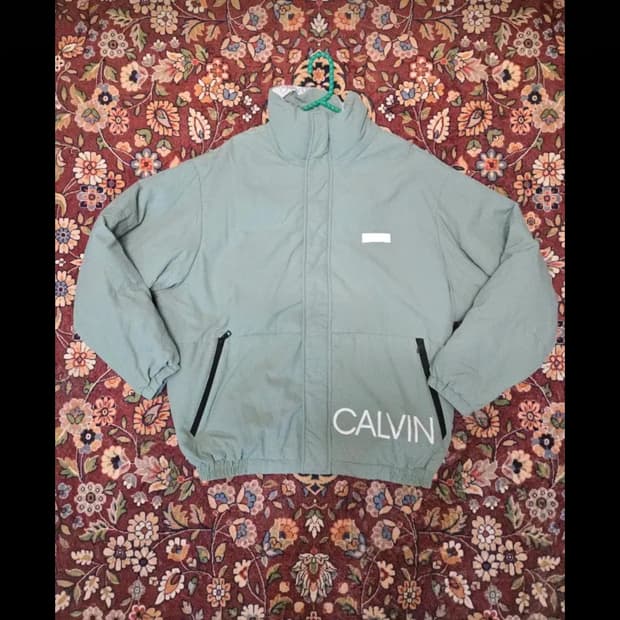 캘빈클라인 진스 빅로고  패딩 민트/세이지그린 공용