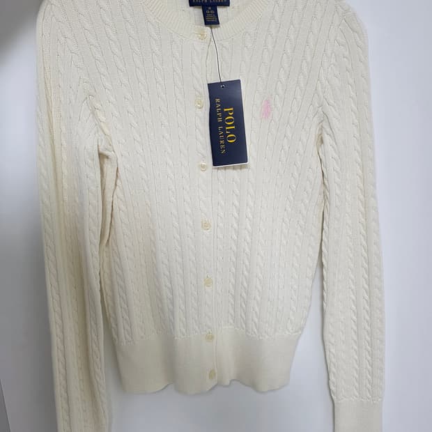 폴로 랄프로렌 크림 케이블 가디건