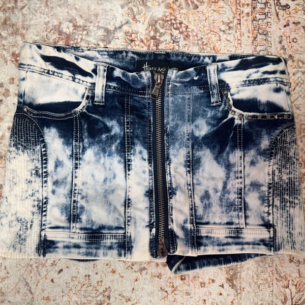 빈티지 타이다이 워싱 데님 치마바지