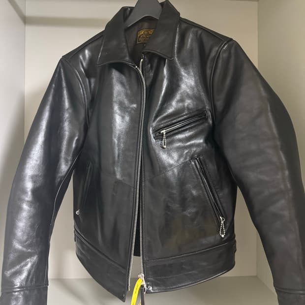 VELUOKLDLY 30s 중홀랜드 차심 말가죽 자켓