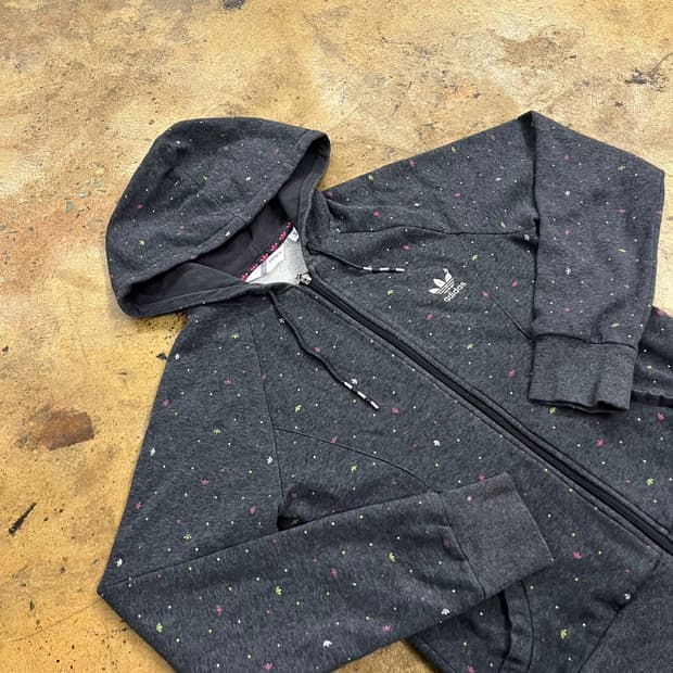 아디다스 패턴 도트 후드집업 100