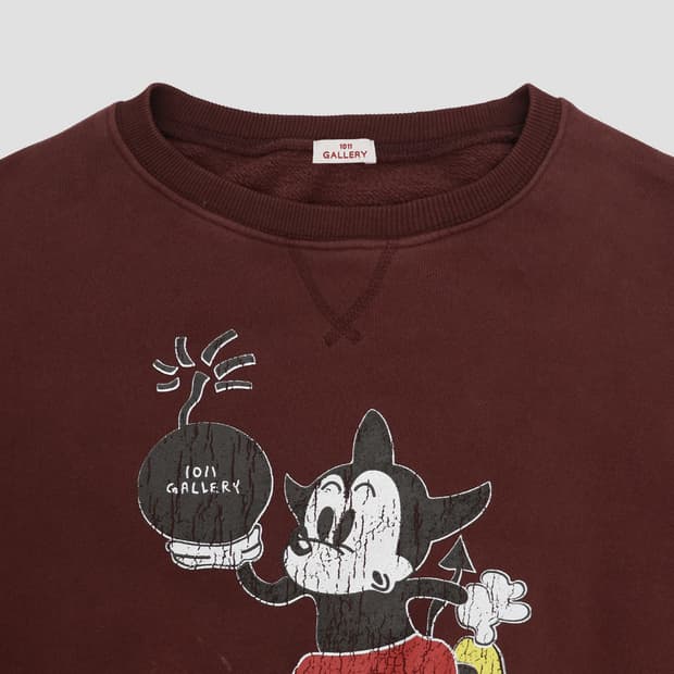 1011 갤러리 미키 스웻셔츠 맨투맨 버건디