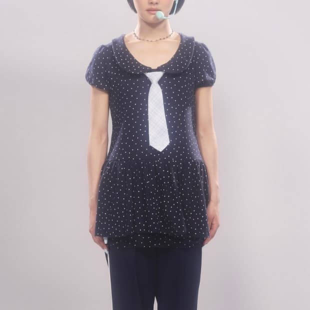 페르트 Pure Ethereal Star Jersey Dress Navy