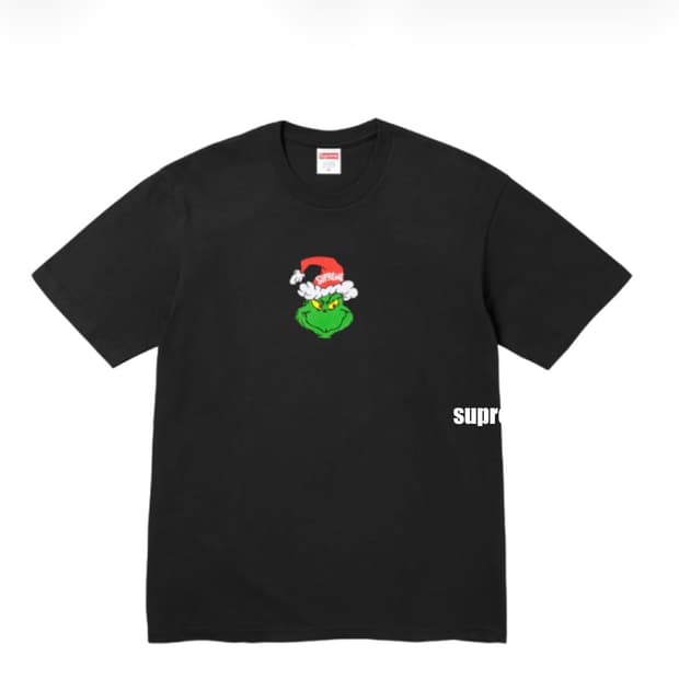 [L] 슈프림 그린치 티셔츠 블랙 - 24FW