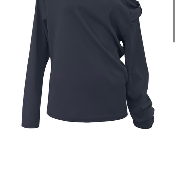 체메씨 BOW ONE-SHOULDER LONG SLEEVE (NAVY)