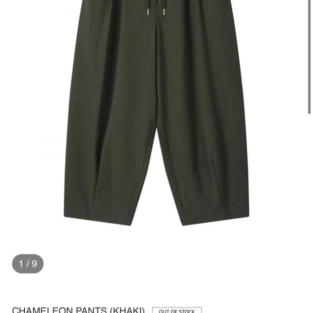 구해요) earthjigu 카멜레온 팬츠 카키