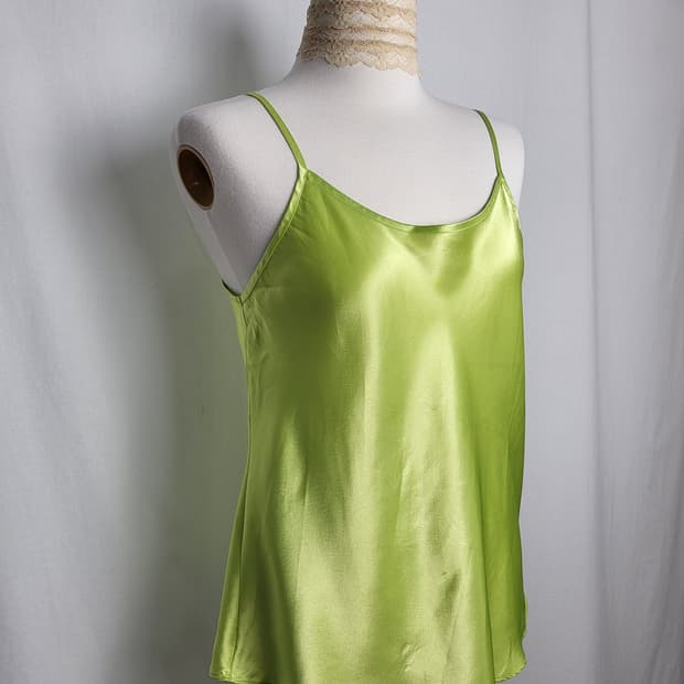 빈티지 애플민트 실크 나시 슬립 이너