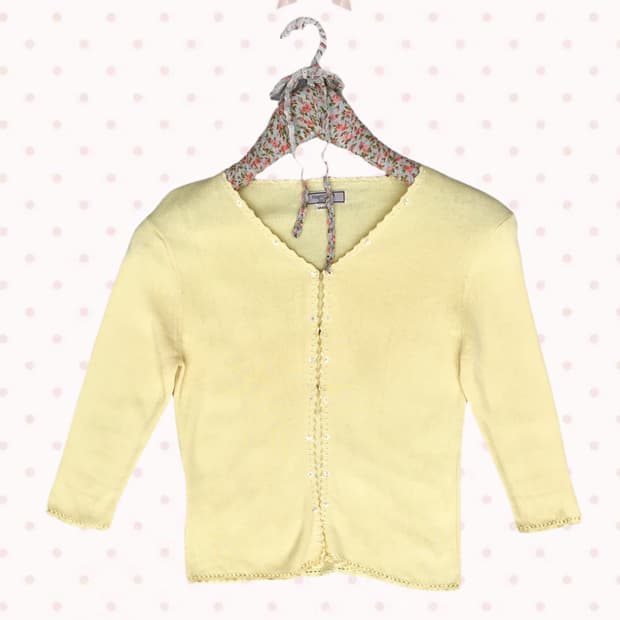 비즈 레몬 썸머 가디건