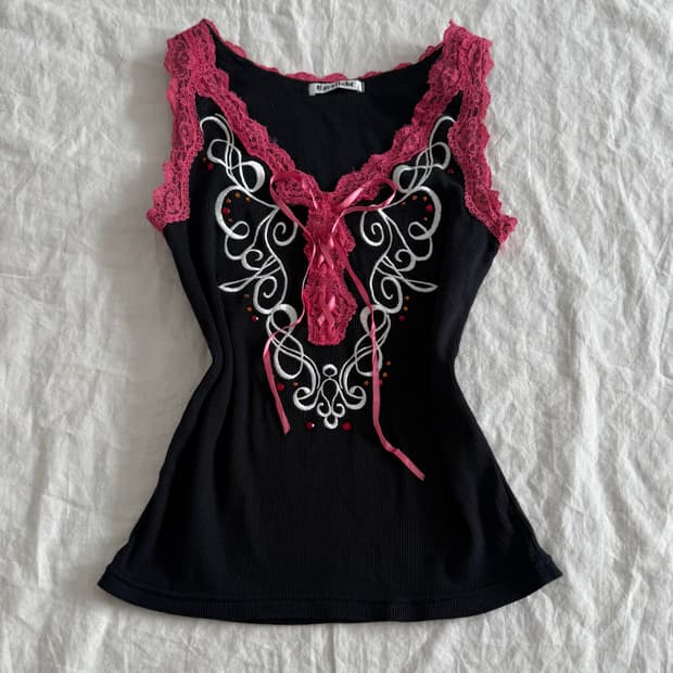 딱붙 갸루 00‘s y2k 골지 슬리브리스