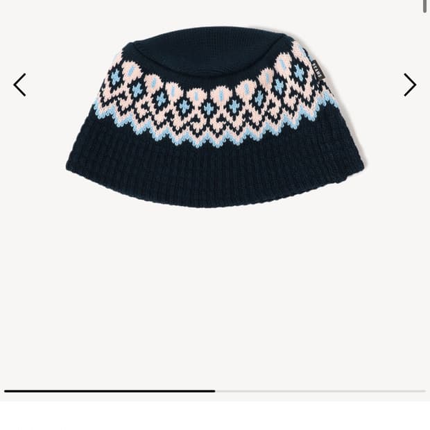 빔즈 자카드 니트 버킷햇 네이비