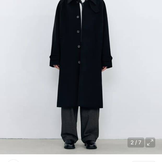 인사일런스 마펠 캐시미어 발마칸 코트 블랙 S