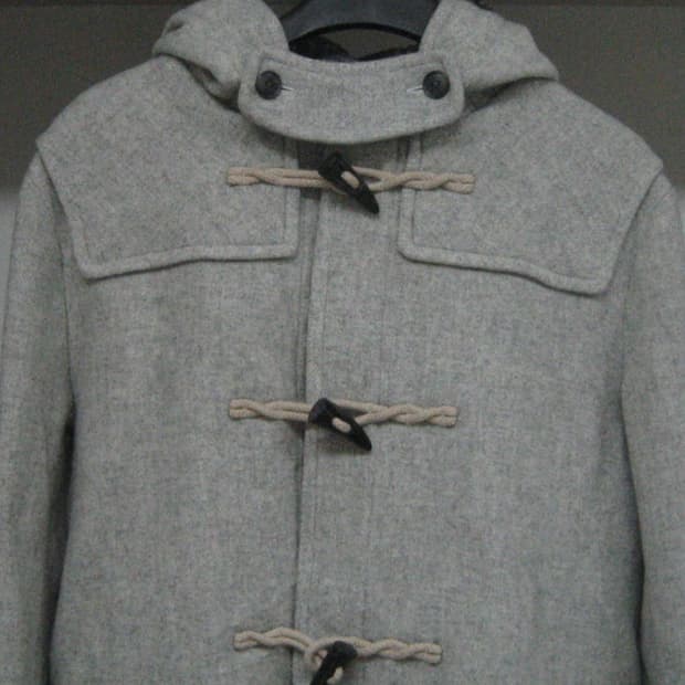 빈티지 후드 더플 코트 라이트 그레이