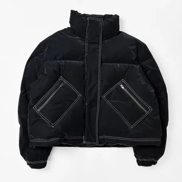 마뗑킴 스티치 무광 숏 패딩