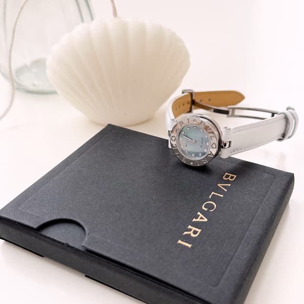 불가리 비제로원 블루 쉘 다이아 시계