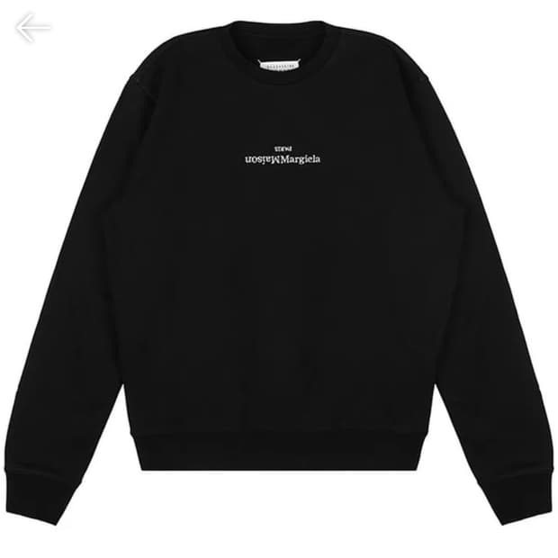 메종 마르지엘라 블랙 맨투맨 티셔츠 100