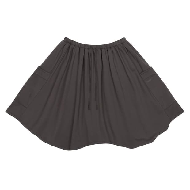 코이세이오 STRIPED LAYERED MIDI 스커트 CHARCOAL