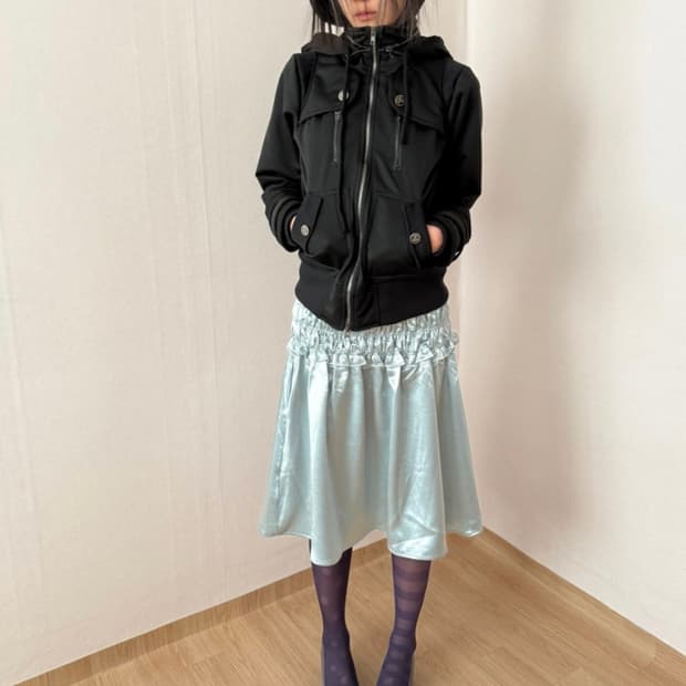 TIPSSY-shadow double hood zip-up