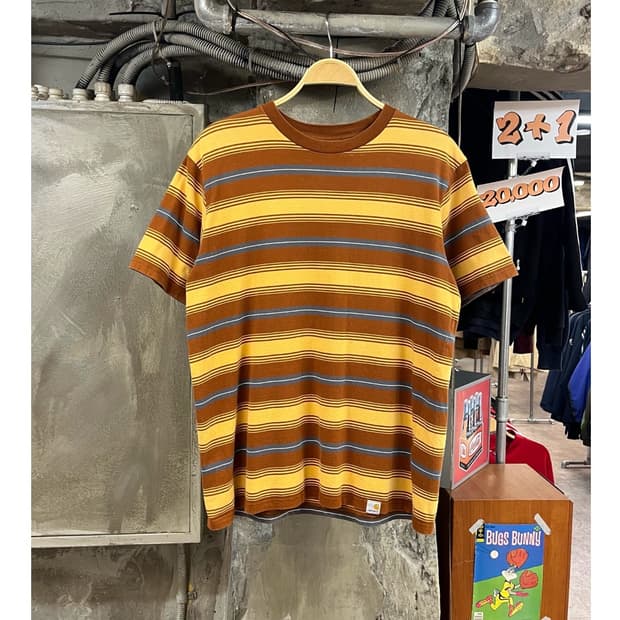 칼하트 스트라이프 반팔티 브라운 XL #csz3406