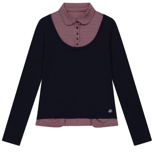 코이세이오 리버시블 칼라 롱슬리브 네이비