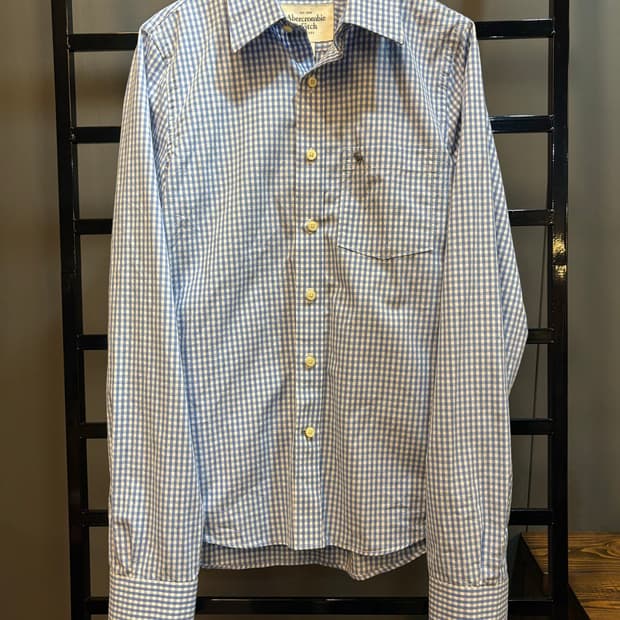[M] 아베크롬비 Abercrombie & Fitch 코튼 깅엄 체크 긴