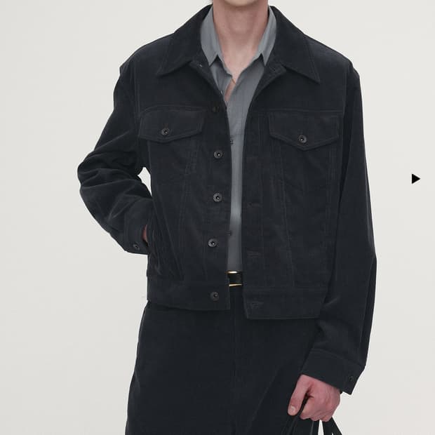 토니웩 코듀로이 트러커 M [잉크 블랙]