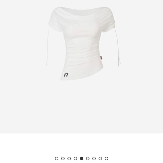 뉴얼린 draping shrring Boat neck Top, white