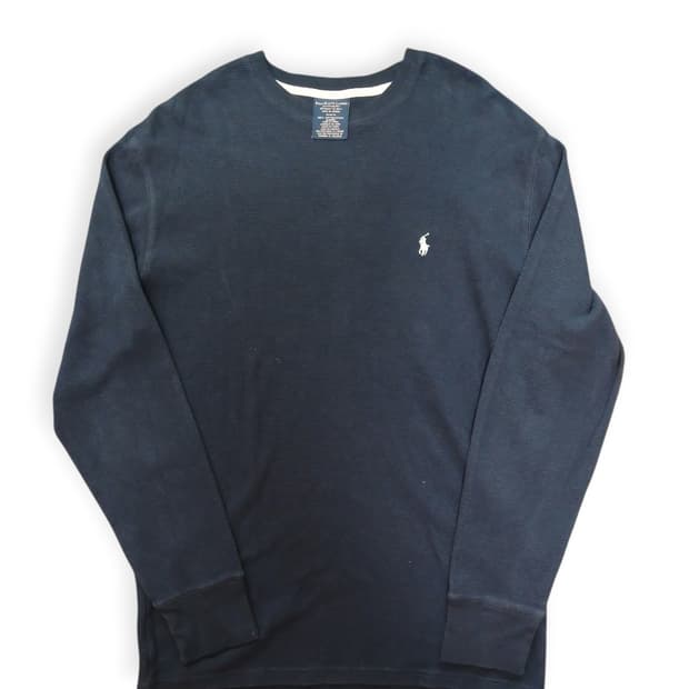 폴로 네이비 와플 롱슬리브 
