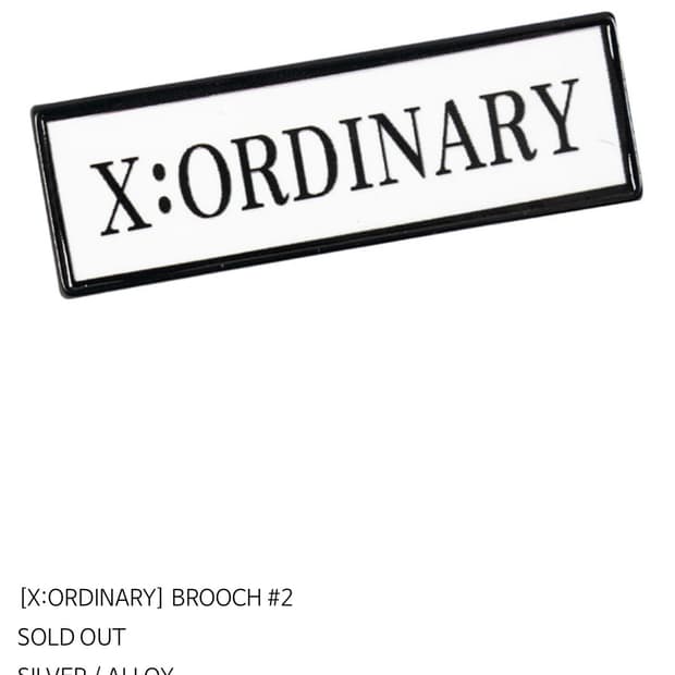[X:ORDINARY] BROOCH #2 엑스오디너리 브로치
