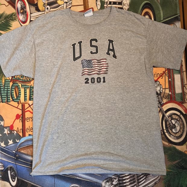 USA 2001 프린팅 티셔츠