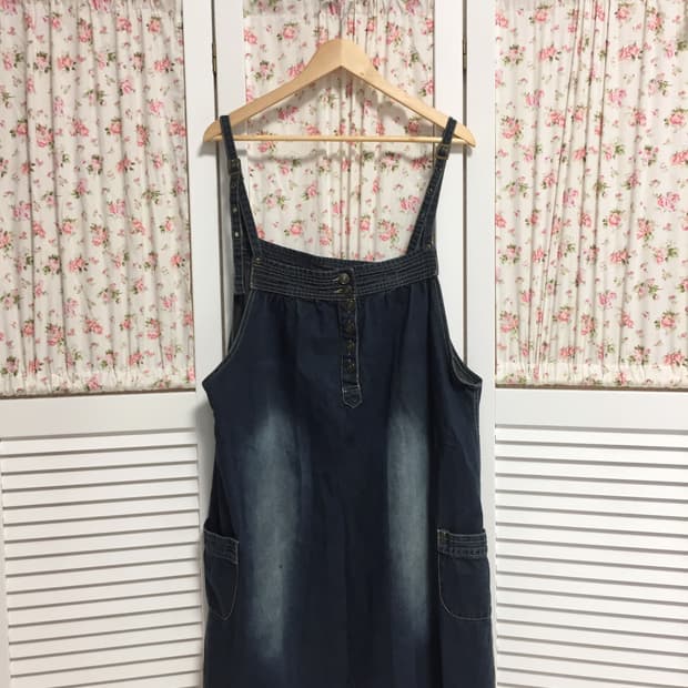 빈티지 데님 멜빵 원피스