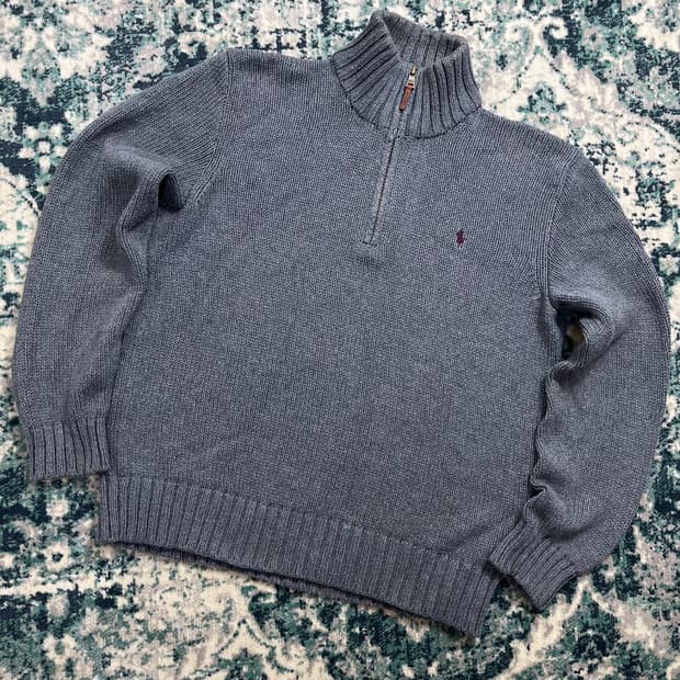 Polo 폴로 랄프로렌 하프 집업 헤비 그레이 반집업 니트(M)