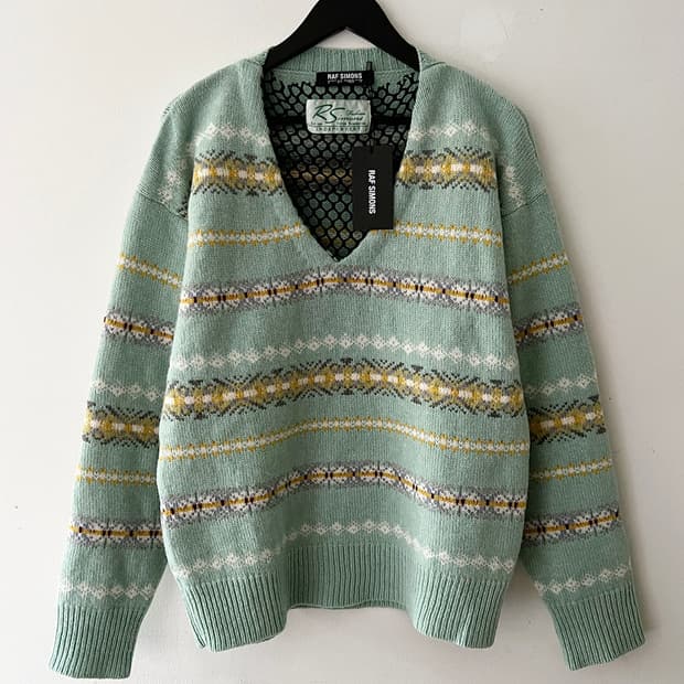 라프 시몬스 SS22 페어 아일 자카드 스웨터