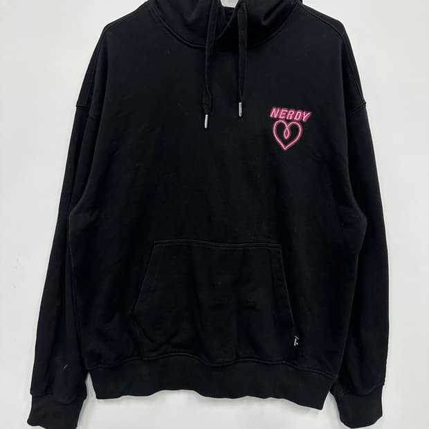 널디 블랙 후드집업 