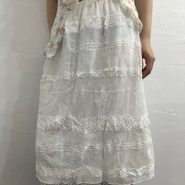 white mesh skirt