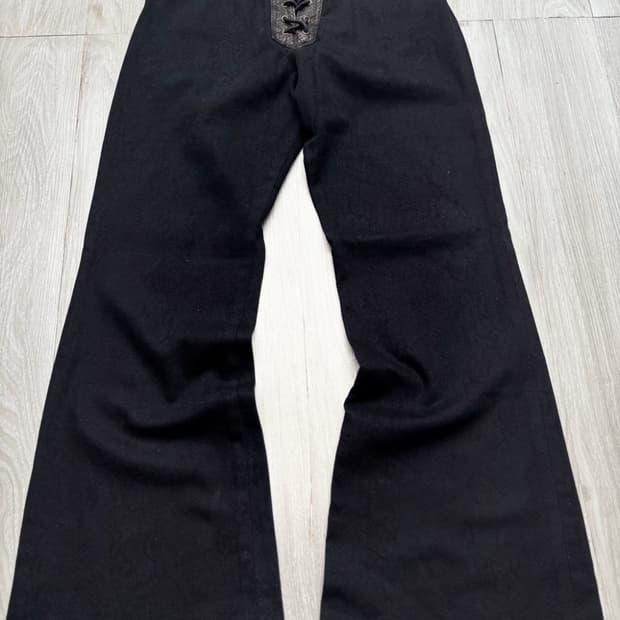 VERTGARMENTS 레이스업 플레어진
