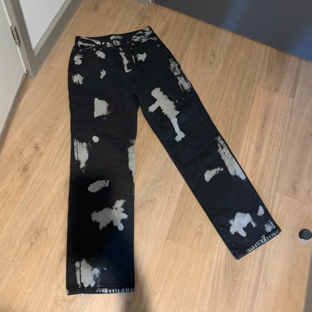 빈티지 타이다이 데님팬츠 흑청