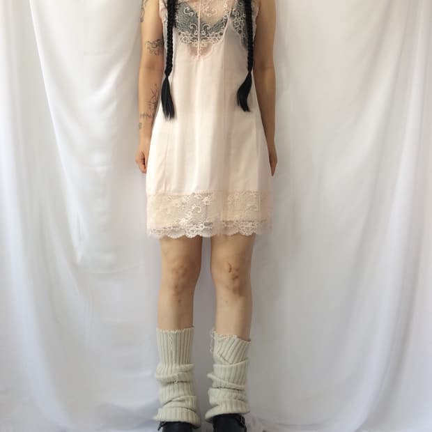Lace point slip onepiece
