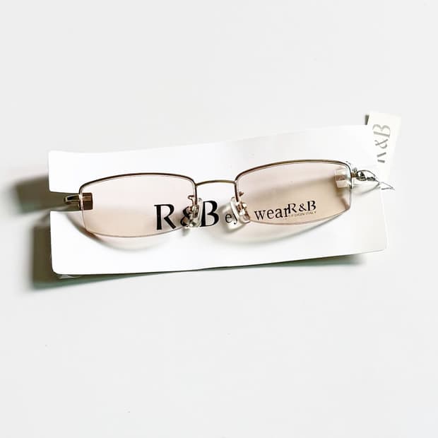 R&B EYEWEAR 반무테 스퀘어 메탈 빈티지 틴트 안경