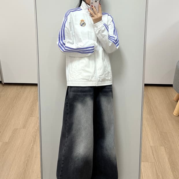 (유일매물) 아디다스 레알 마드리스 앤섬 화이트 리버시블 자켓