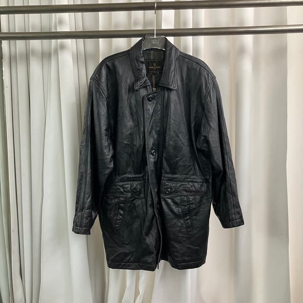 지아니 발렌티노 블랙 양가죽 카코트 L